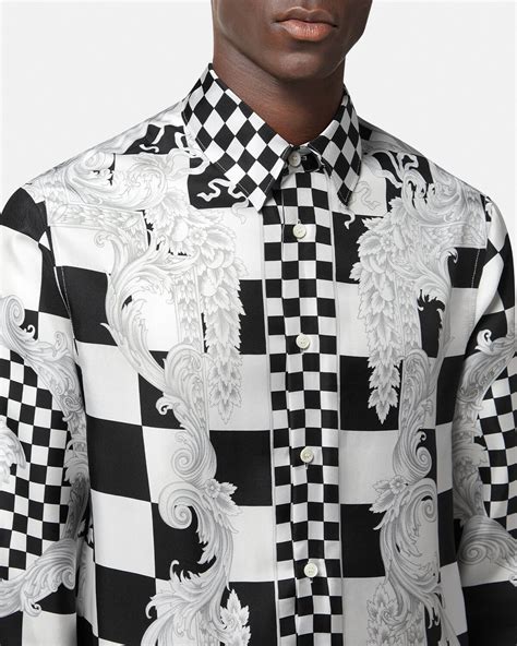 versace shirt with medusa head|medusa contrasto silk shirt.